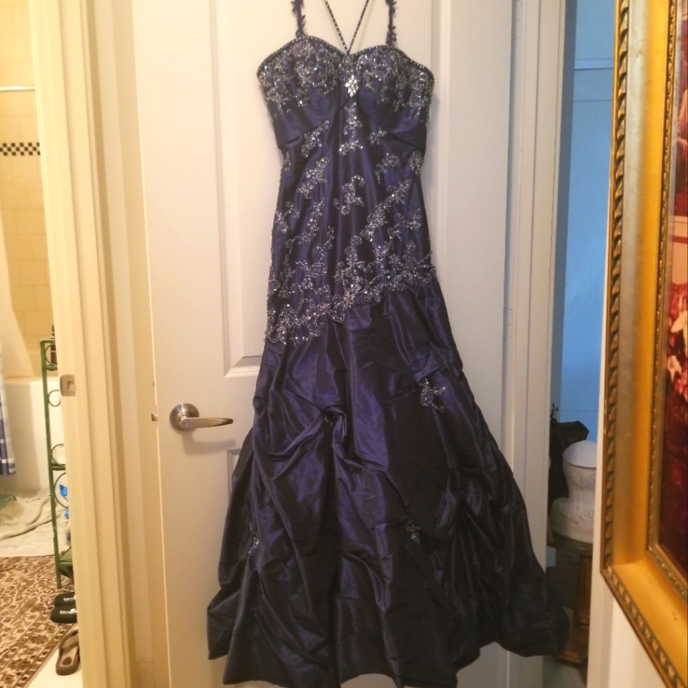 Purple formal dress with sequins
